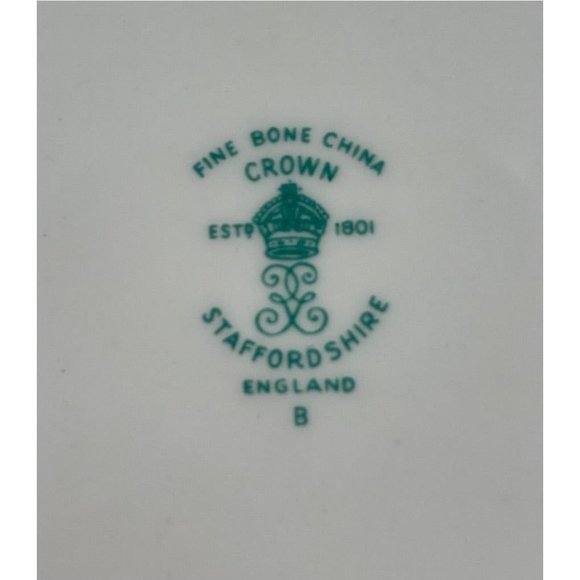 Crown Staffordshire Fine Bone China Blue Rose 8.25" Salad Plate Gold Trim - Picture 4 of 5